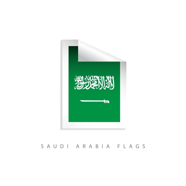 Arab Saudi Label Flags Vector Template Desain ilustrasi - Stok Vektor