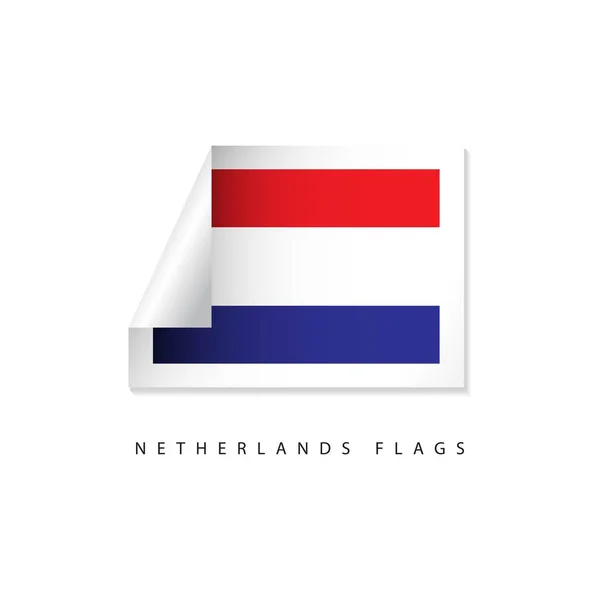 Nederland label vlaggen vector sjabloonontwerp illustratie — Stockvector