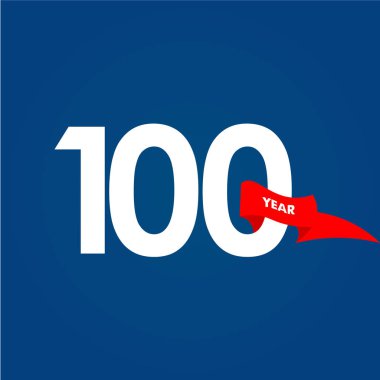 100 Yıl Yıldönümü Vektör Şablonu Tasarımı Çizimi