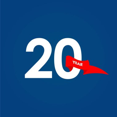 20 Yıl Yıldönümü Vektör Şablon Tasarımı İllüstrasyonu