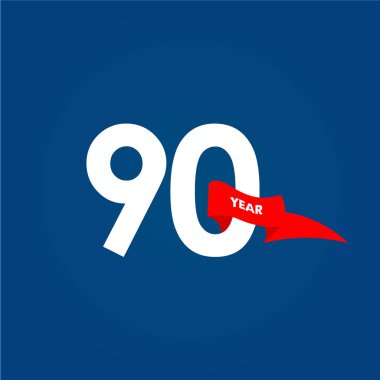 90 Yıl Yıldönümü Vektör Şablonu Çizimi