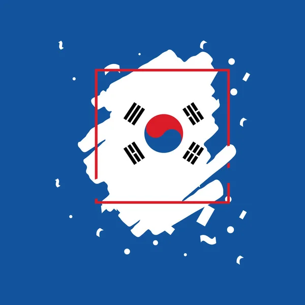 Corea República Cepillo Logo Vector Plantilla Diseño Ilustración — Vector de stock