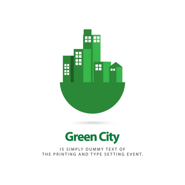 Green City Vector Template Design Ilustração — Vetor de Stock