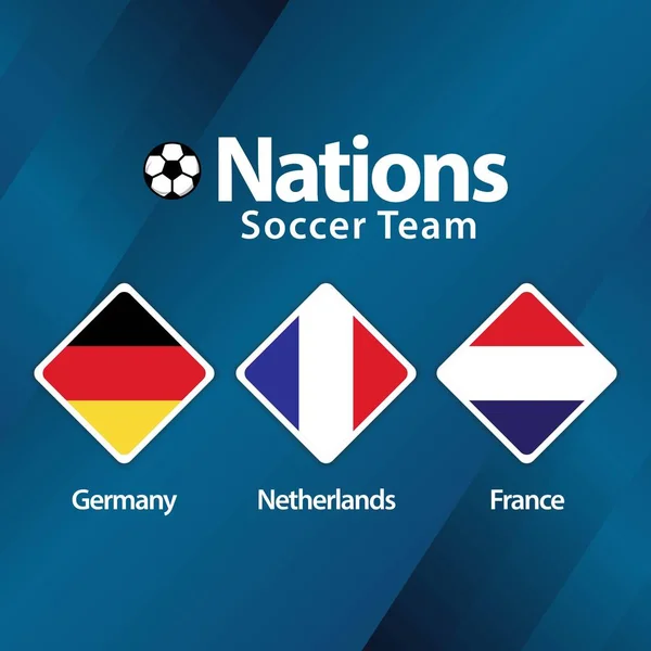 Equipo de Fútbol de las Naciones Vector Template Design Illustration — Archivo Imágenes Vectoriales