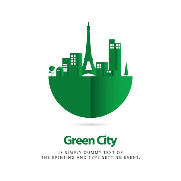 Εικονοδιάνυσμα πράσινης πόλης — Διανυσματικό Αρχείο