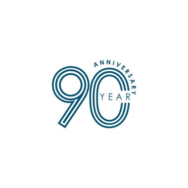 90 Yıl Yıldönümü Kutlama Şablonu Tasarım İllüstrasyonu