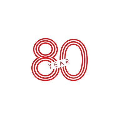 Seksen Yıl Yıldönümü Vektör Şablonu Tasarım Çizimi