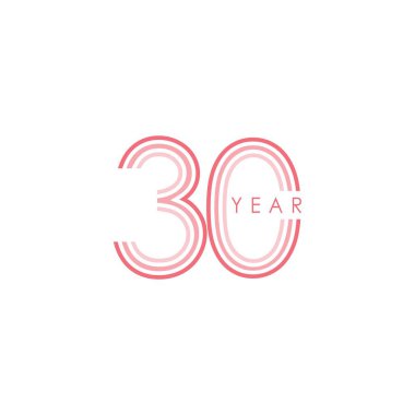 30 Yıl Yıldönümü Vektör Şablon Tasarımı Çizimi