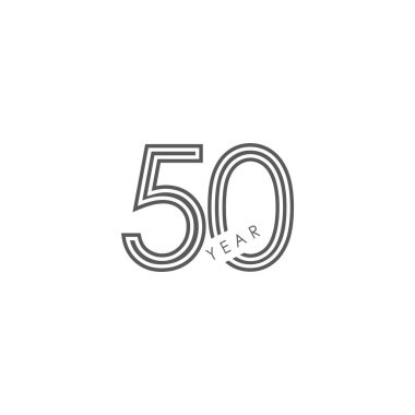50 Yıl Yıldönümü Vektör Şablonu Tasarım İllüstrasyonu