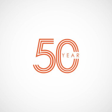 50 Yıl Yıldönümü Vektör Şablonu Tasarım İllüstrasyonu