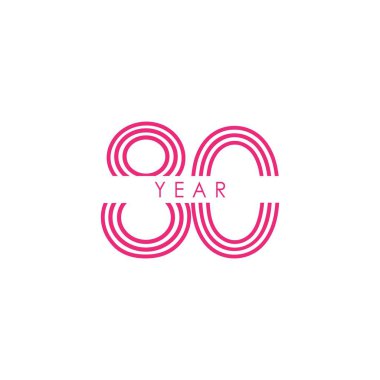 Seksen Yıl Yıldönümü Vektör Şablonu Tasarım Çizimi