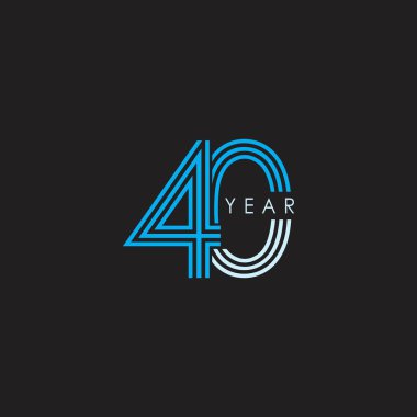 40 Yıl Yıldönümü Vektör Şablon Tasarımı Çizimi