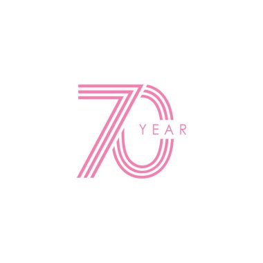 70 Yıl Yıldönümü Vektör Şablonu Tasarım Çizimi
