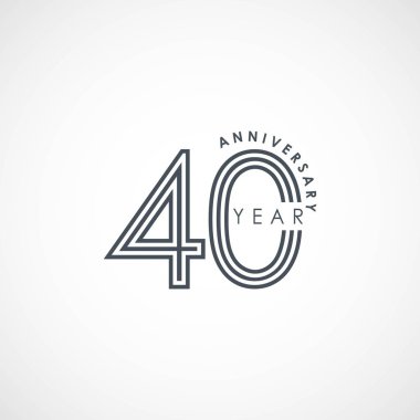 40 Yıl Yıldönümü Vektör Şablon Tasarımı Çizimi