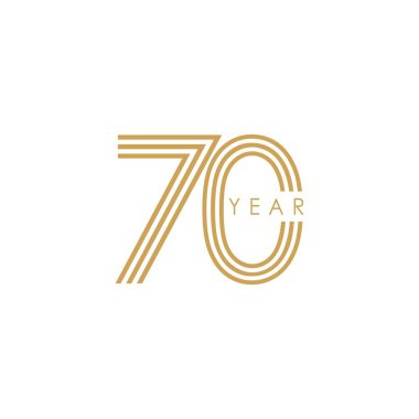 70 Yıl Yıldönümü Vektör Şablonu Tasarım Çizimi