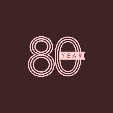 Seksen Yıl Yıldönümü Vektör Şablonu Tasarım Çizimi