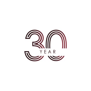 30 Yıl Yıldönümü Vektör Şablon Tasarımı Çizimi