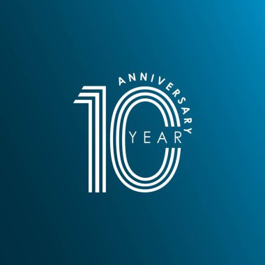 10 Yıl Kutlayın Vektör Şablonu Tasarım İllüstrasyon