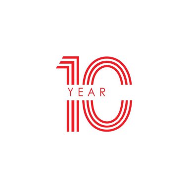 10 Yıl Kutlayın Vektör Şablonu Tasarım İllüstrasyon