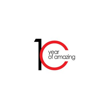 Amazing Vektör Şablontasarım İllüstrasyon 10 Yıl