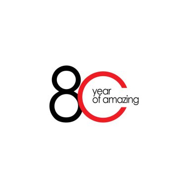 80 Yıllık Şaşırtıcı Vektör Şablonu Tasarım İllüstrasyon