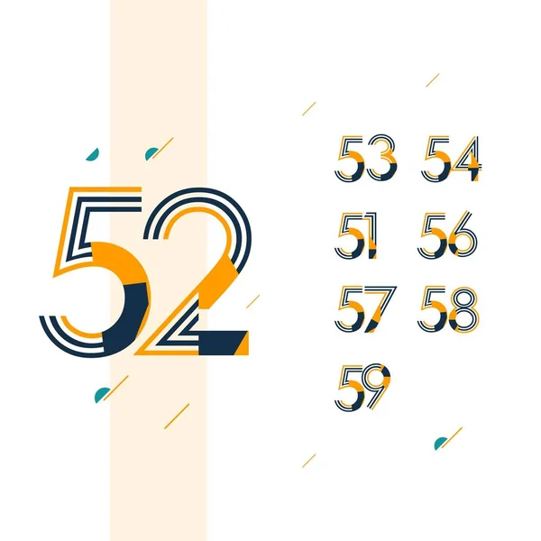 Illustration de conception de modèle vectoriel de célébration de série d'anniversaire rétro de 52 ans — Image vectorielle