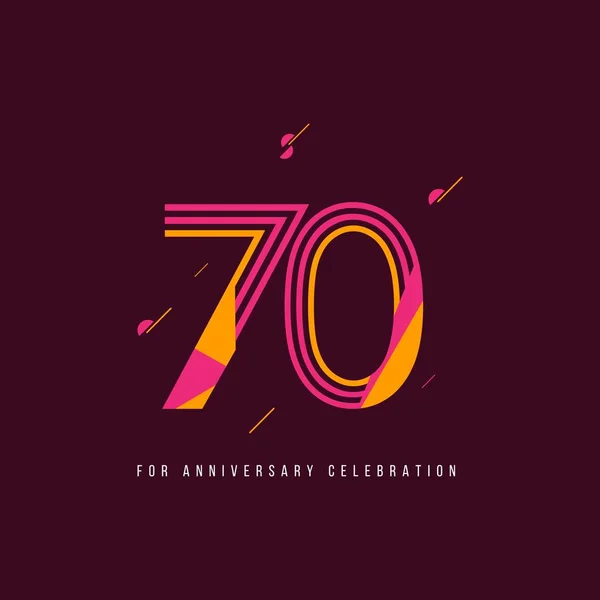 70 έτος ρετρό επέτειος εορτασμός διανυσματικό πρότυπο σχεδίαση εικόνα — Διανυσματικό Αρχείο