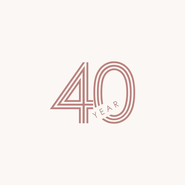 40 Aniversario Vector Plantilla Diseño Ilustración — Vector de stock