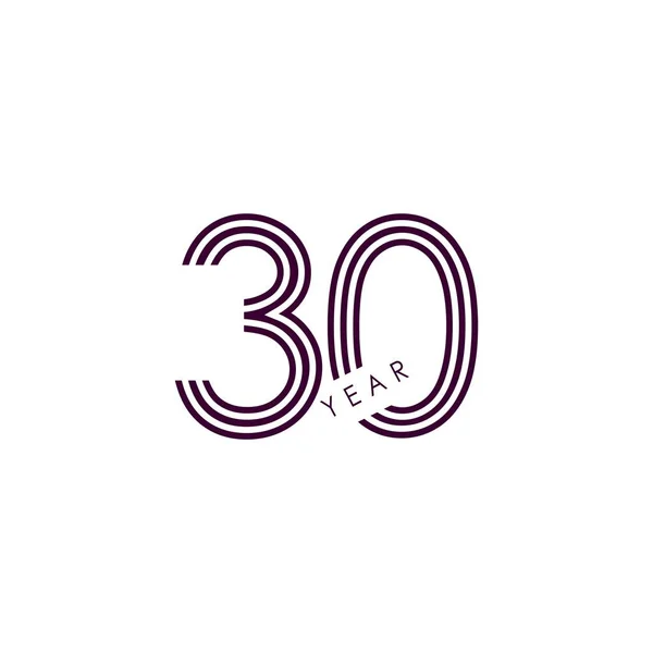 30 Year Anniversary Vector Template Design Illustration — Stock Vector