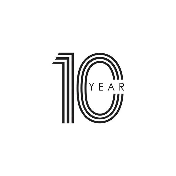 10周年ベクトルテンプレートデザインイラスト — ストックベクタ