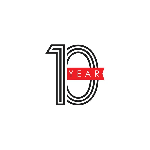 10周年ベクトルテンプレートデザインイラスト — ストックベクタ