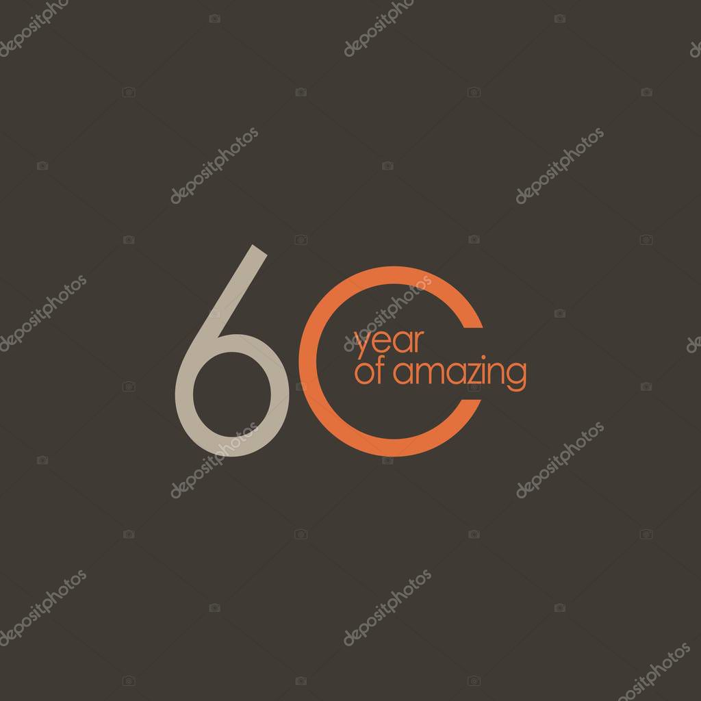 60 Year of Amazing Vector Template Design Illustration