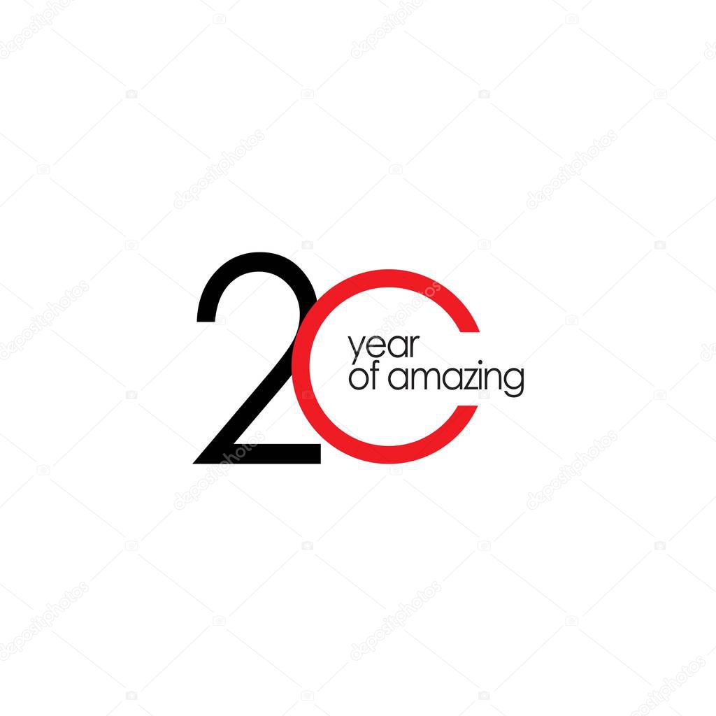 20 Year of Amazing Vector Template Design Illustration