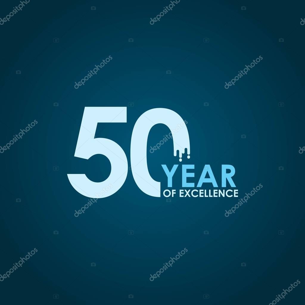 50 Year of Excellence Vector Template Design Illustration