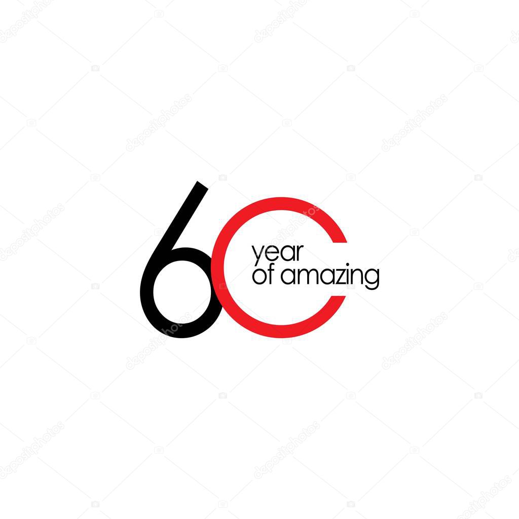 60 Year of Amazing Vector Template Design Illustration