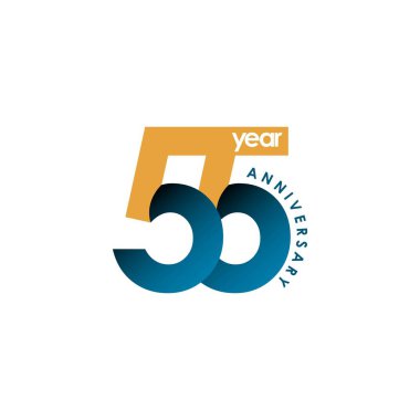 55 Yıl Yıldönümü Vektör Şablon Tasarımı Çizimi
