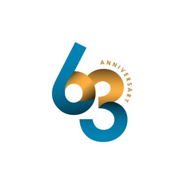 63 Yıl Yıldönümü Vektör Şablonu Tasarım Çizimi