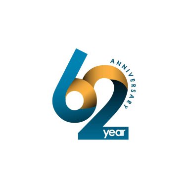 62 Yıl Yıldönümü Vektör Şablon Tasarımı Çizimi