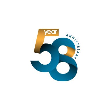 58 Yıl Yıldönümü Vektör Şablonu Çizimi