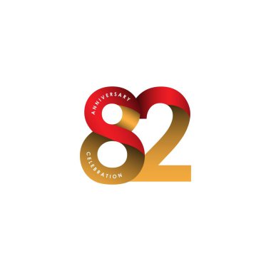 82 Yıl Yıldönümü Kutlama Şablonu Tasarım İllüstrasyonu