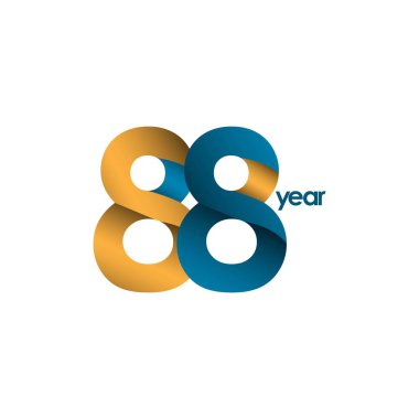 88 Yıl Yıldönümü Vektör Şablonu Tasarım İllüstrasyonu