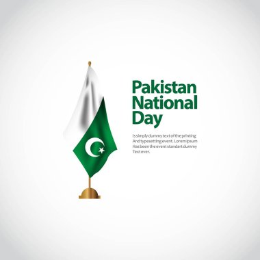 Pakistan Ulusal Gün Vektör Şablontasarım İllüstrasyon