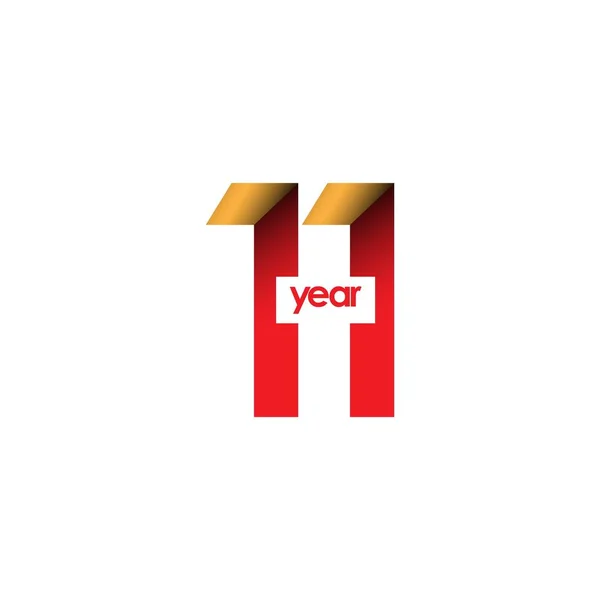 11 Tahun Anniversary Vector Template Desain ilustrasi - Stok Vektor