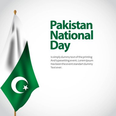 Pakistan Ulusal Gün Vektör Şablontasarım İllüstrasyon
