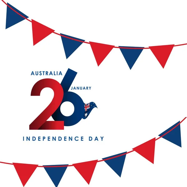 Templat: Ilustrasi Desain Templat Hari Kemerdekaan Australia - Stok Vektor