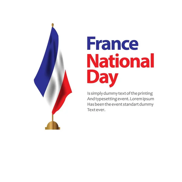 Dia Nacional da França Vector Template Design Ilustração — Vetor de Stock