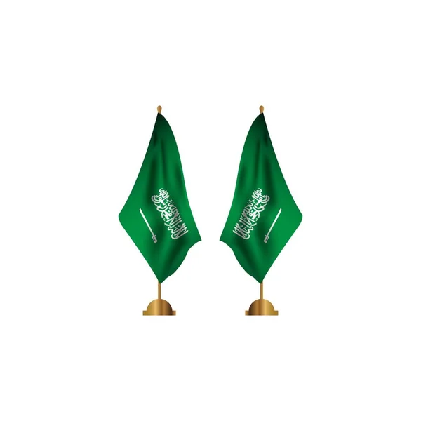 Arabia Saudita Bandera Vector Plantilla Diseño Ilustración — Archivo Imágenes Vectoriales