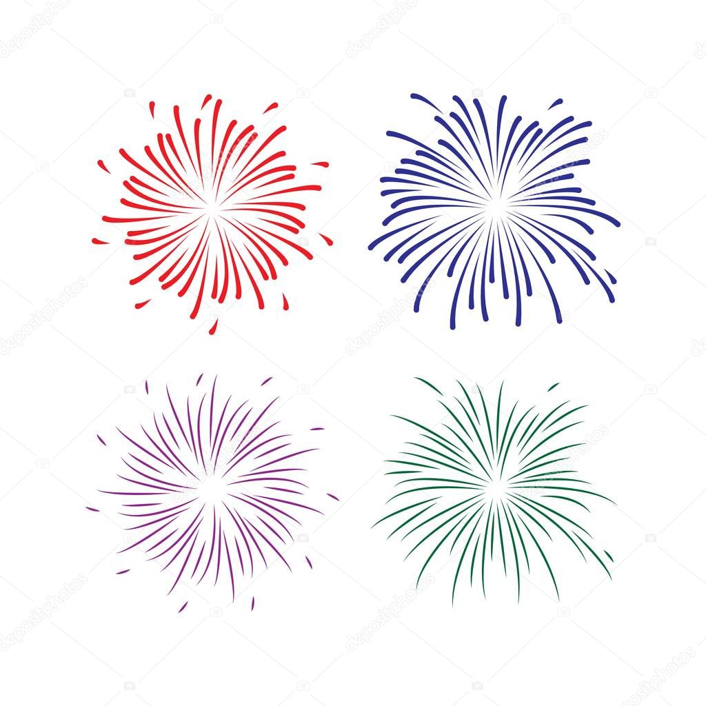 Fireworks Vector Template Design Illustration