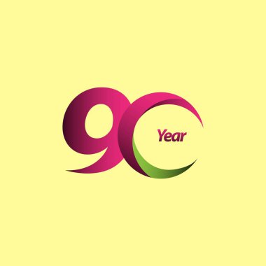 90 Yıl Yıldönümü Vektör Şablonu Çizimi