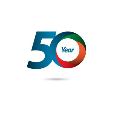 50 Yıl Yıldönümü Vektör Şablonu Tasarım İllüstrasyonu